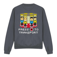 (S, Charcoal) Star Trek Unisex Adult Press A to Transport Sweatshirt