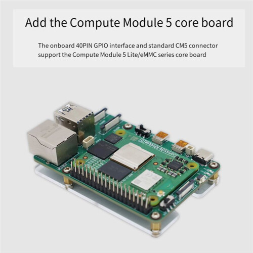 För Raspberry Pi CM5 Basic Expansion Board Typ A Compute Module 5 IO Base Board USB3.0 1