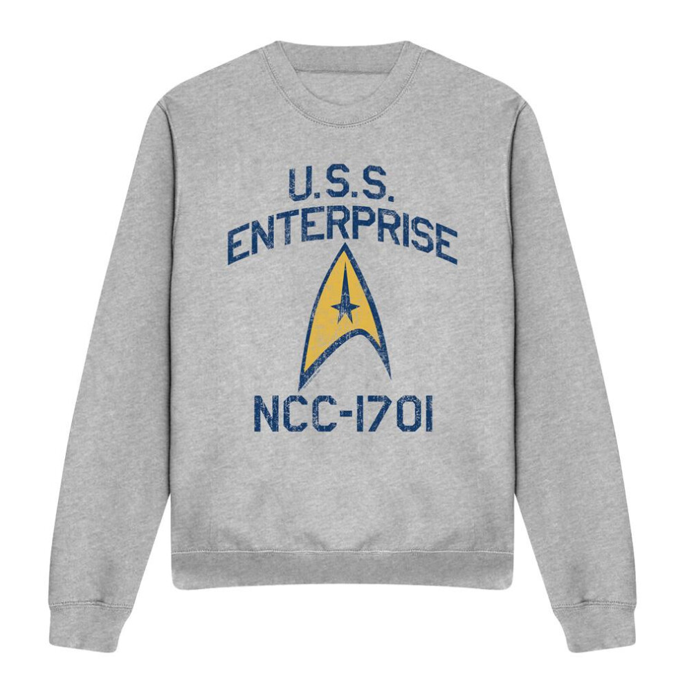 Star Trek (Xxl, Sport Heather) Unisex Adult Collegiate Arch Sweatshirt Multicoloured