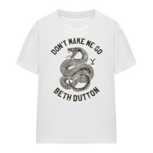 (M, White) Yellowstone Womens/Ladies Don't Make Me Go Beth Dutton T-Shirt