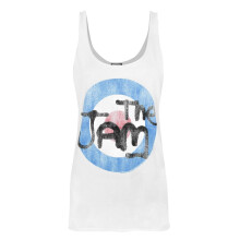 (M, White) Amplified Womens/Ladies The Jam Logo Vest