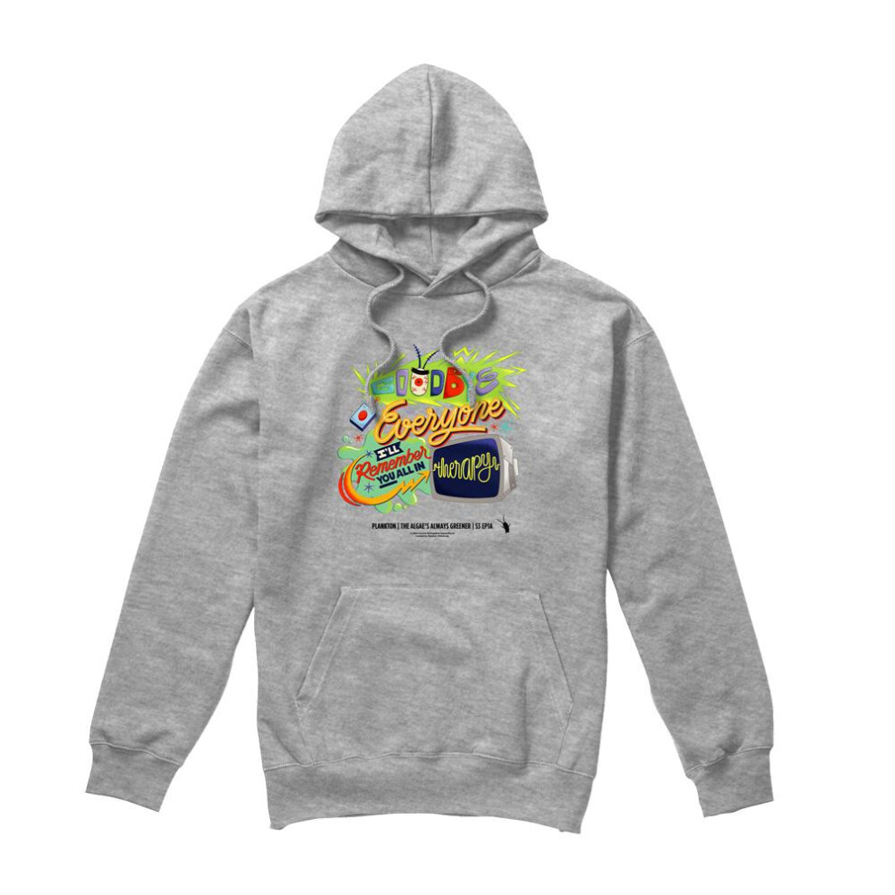Spongebob Squarepants (Xxl, Sport Heather) Mens Therapy Plankton Hoodie Multicoloured