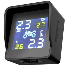 High-Precision Solar Motorcycle TPMS Tire Tyre Pressure Monitoring Alarms System with 2 Sensors TPMS