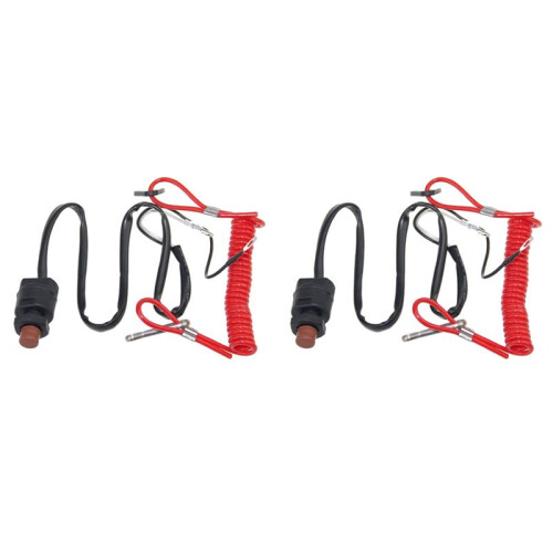 2X Outboard Cut Off , for   Tether Emergency Kill Stop  Safety Tether Lanyard Protect