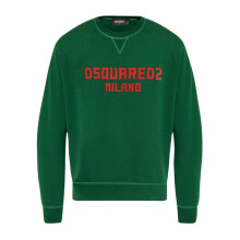 (XL, Green/Bold Red) DSquared2 Unisex Adult Milano Logo Cool Fit Sweatshirt