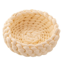 Yarn Cat and Dog Beds Used in All Seasons Removable and Washable DIY Hand-Woven Cotton-Filled Thick Yarn Pet Bed C