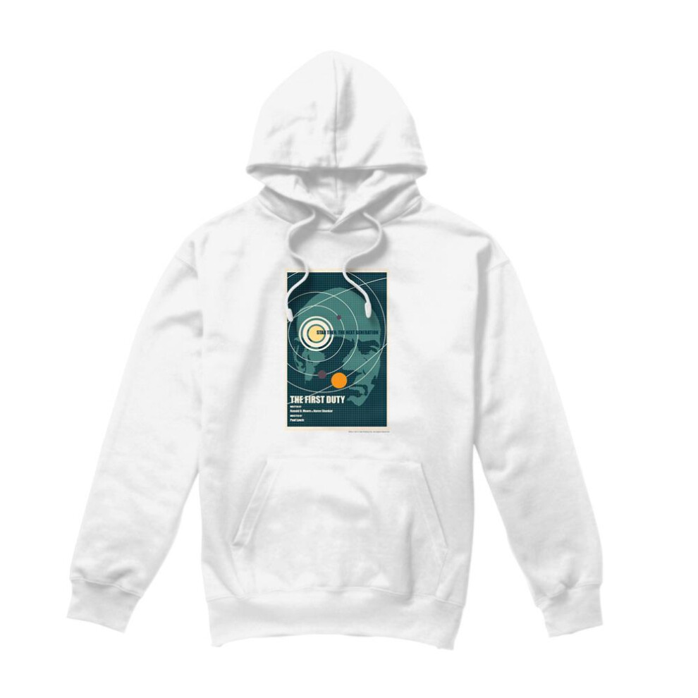 Star Trek (Xxl, ) Mens The Next Generation Season 5 Episode 19 Hoodie White