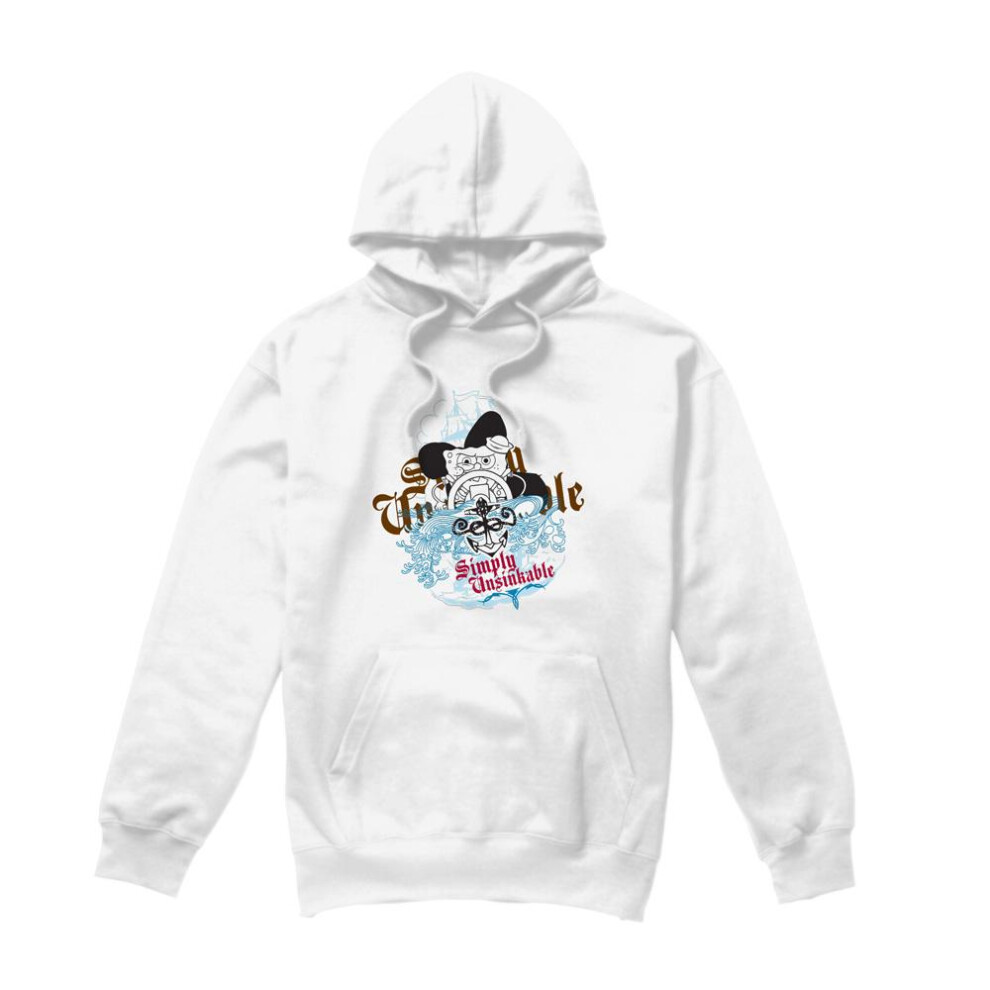 Spongebob Squarepants (Xxl, ) Mens Simply Unsinkable Hoodie White