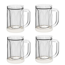 4 Pcs Beer Mugs for Freezer Double Wall Gel Frosty Freezer Mugs Beer Ice Mugs for Freezer Drinking Freezer Cups