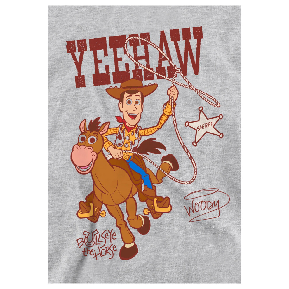 Toy Story (9-11 Years, Athletic Heather) Childrens/Kids Yeehaw Woody And Bullseye Heather Pullover Hoodie