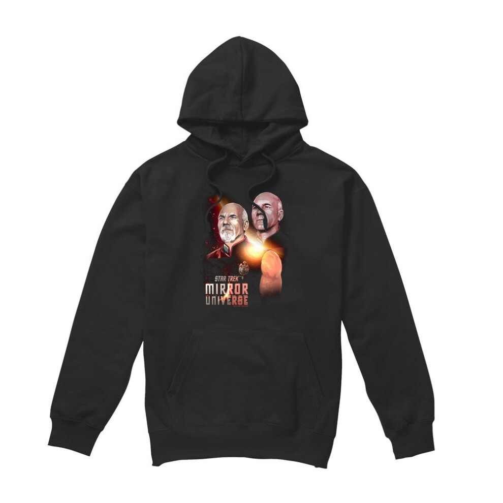 Star Trek (L, ) Mens Mirror Jean-Luc Picard Hoodie Black