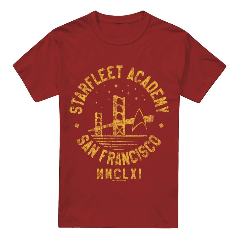 Star Trek (M, Cardinal) Mens Bridge Collegiate T-Shirt Multicoloured