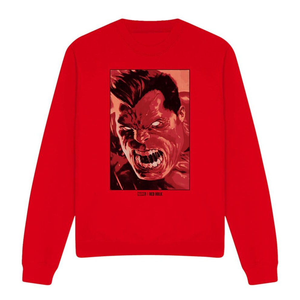 Marvel (Xxl, Red) Unisex Adult Red Hulk Roar Sweatshirt
