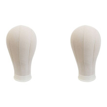 2X CabeçA de Manequim de Lona de 24 Polegadas para ExtensãO de Cabelo, Perucas de Renda, FabricaçãO e ExibiçãO de Estilo de Manequim, CabeçA de