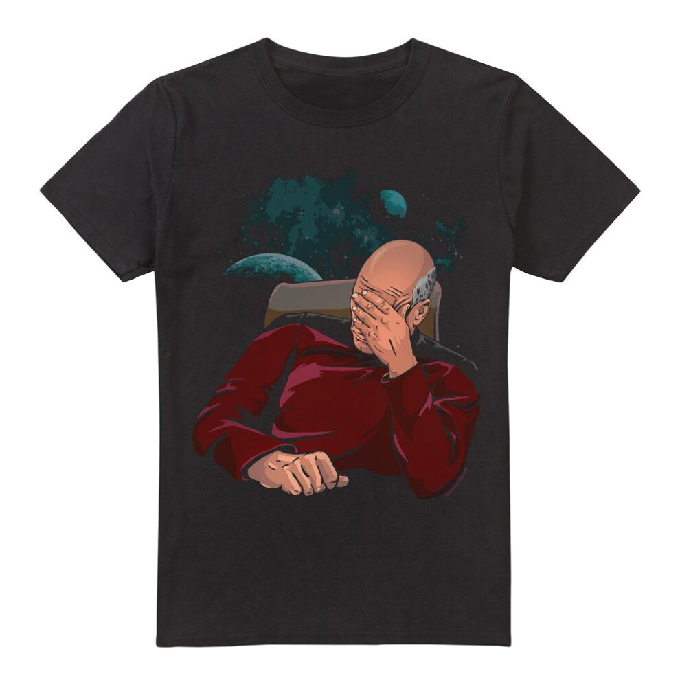 Star Trek (M, ) Mens Facepalm T-Shirt Black