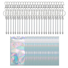 Set zum Herstellen Von Schlüsselanhängern mit Perlen,Schlüsselanhänger mit Perlen,Blanker Silberner Schlüsselanhänger,Set zum Herstellen Von mit