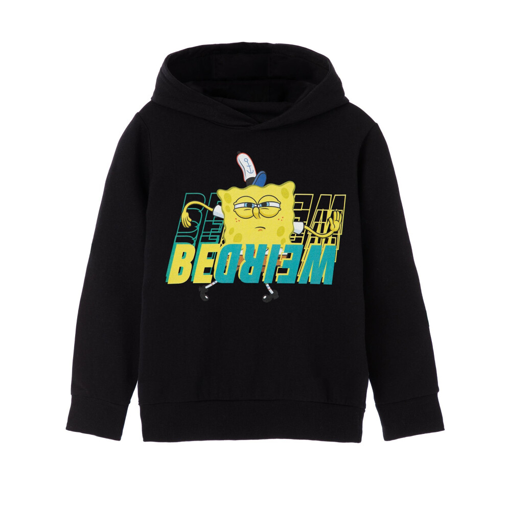 Spongebob Squarepants (11-12 Years, Black) Boys Be Weird Hoodie