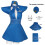 (M) Blaues Stewardess-Uniform-Showparty-Outfit 1