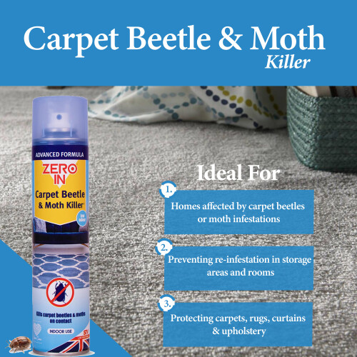 Zero In Carpet Beetle & Moth Killer 300ml Aerosol 1