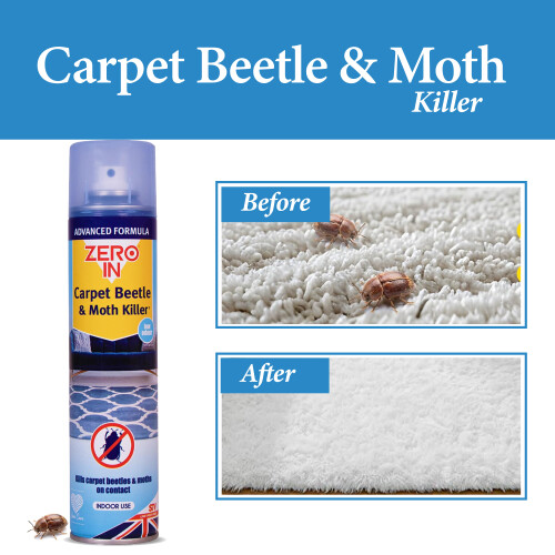 Zero In Carpet Beetle & Moth Killer 300ml Aerosol 2