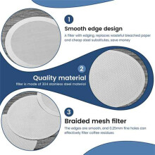 Lot de 30 Filtres à Café Réutilisables en Métal pour Cafetière Expresso , Argent