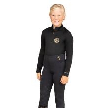 (13-14 Years, Black/Gold) Supreme Products Girls Show Rider Horse Riding Tights