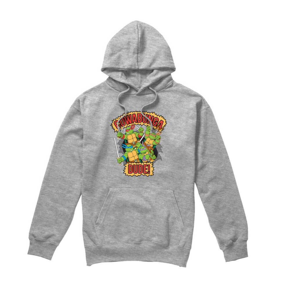 Teenage Mutant Ninja Turtles (M, Sport Heather) Mens Cowabunga Dude Hoodie Multicoloured