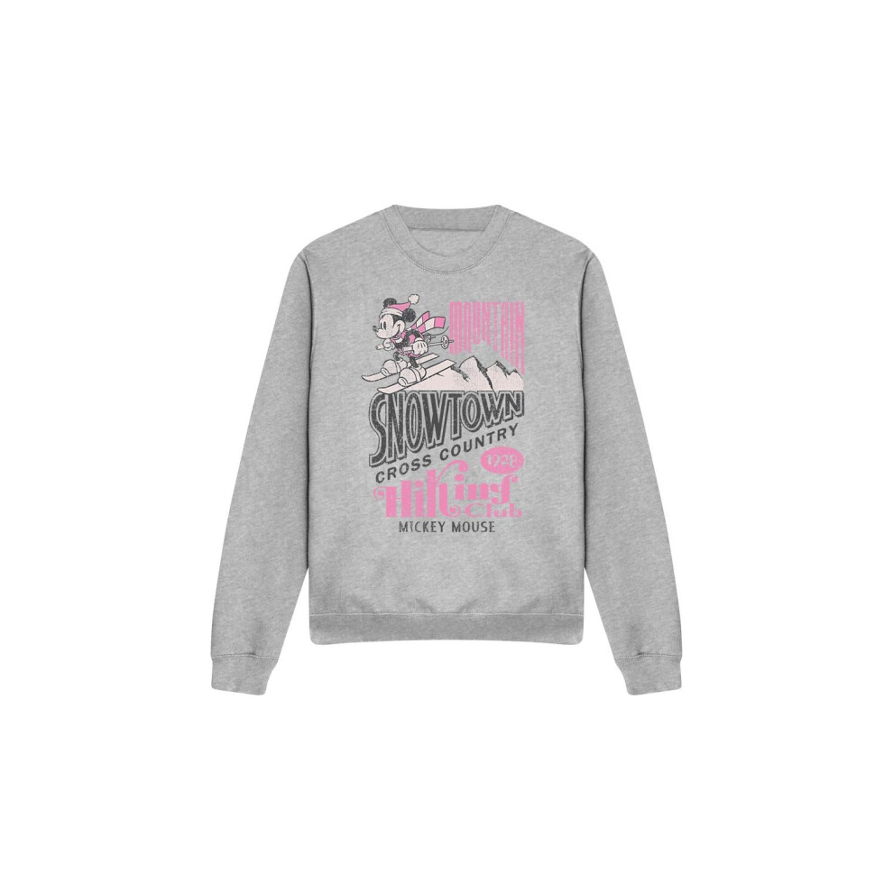 Disney (M, Sport Heather) Unisex Adult Snowtown Ski Mickey Mouse Sweatshirt
