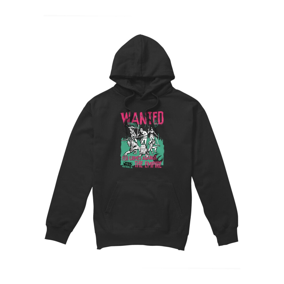 Star Wars (Xl, ) Mens Wanted Rebels Hoodie Black