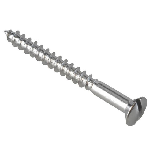 Forgefix Forgefix Multi-purpose Screw Sl Raised Head Chrome Plated 4.0 X 40mm Forgepack 20