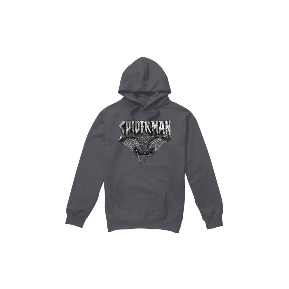 Marvel (S, Charcoal) Mens Spider-Man Sketch Hoodie Multicoloured