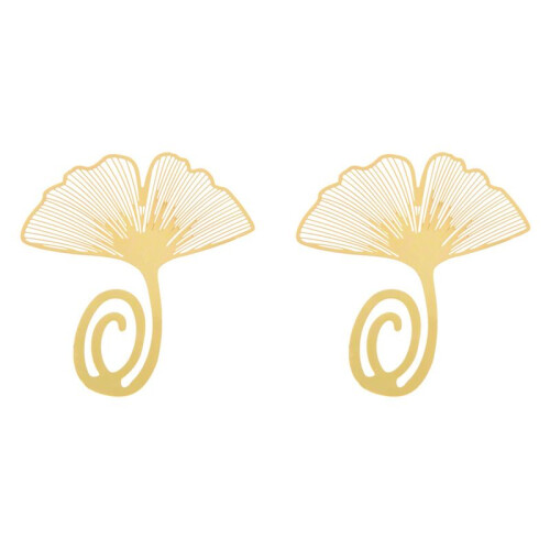2X Lesezeichen GinkgoBlatt Metall Geschenk Mitbringsel Buch Lese