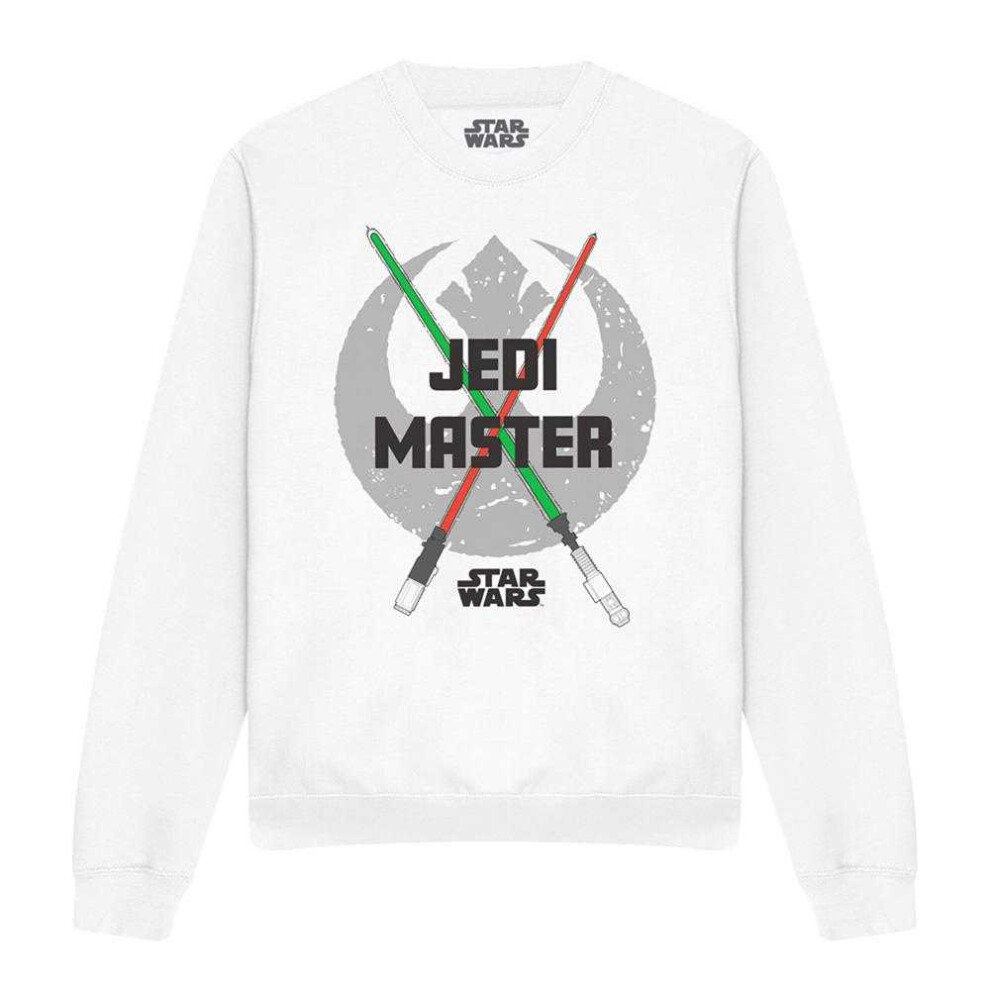 Star Wars (L, ) Unisex Adult Jedi Master Dad Lightsaber Sweatshirt White