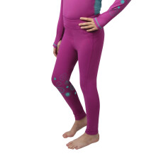 (15-16 Years, Plum/Teal) Hy Childrens/Kids DynaMizs Ecliptic Horse Riding Tights