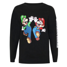 (11-12 Years, Black) Super Mario Boys Luigi Sweatshirt