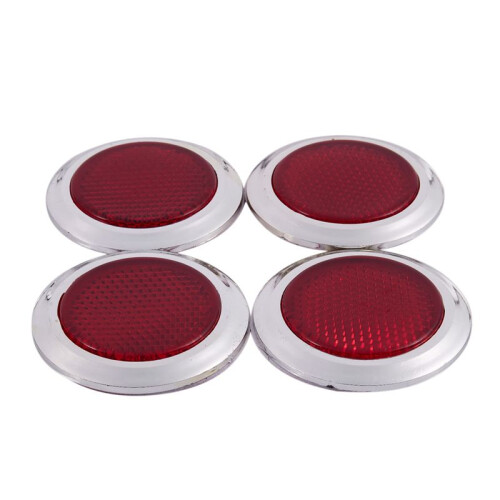12 Pcs Auto Car Plastic Round Reflective Reflector Sticker Red 1