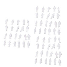 300Pcs HO Scale 1:100 White Model People Unpainted Train Figures