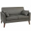Homcom HOMCOM 2 Seater Sofa, 132 cm Modern Small Sofa with Solid Wood Legs, Grey 2
