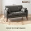 Homcom HOMCOM 2 Seater Sofa, 132 cm Modern Small Sofa with Solid Wood Legs, Grey 3