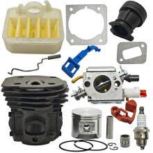 45 mm cilinderzuiger carburateur luchtfilterset, compatibel met inlaatspruitstuk van kettingzagen 353, 351, 350, 346, 346XP, 345 e