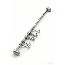 (5 Hook) Stainless Steel Kitchen Organizer Adhesive Mounting Multipurpose Use Wall Hooks