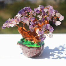 (Purple) Crystal Tree Fortune Money Wealth Spiritual Lucky Tree Crafts Amethyst Citrine