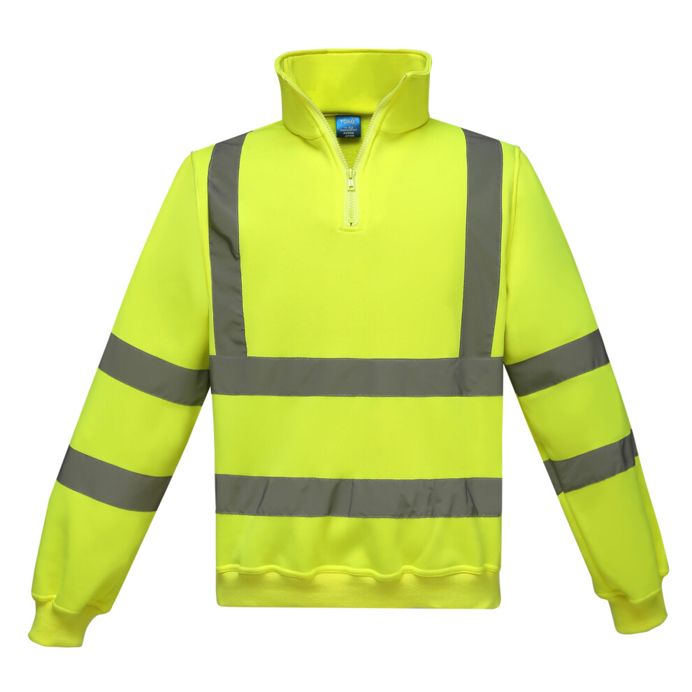 (3Xl, Yellow) Yoko Unisex Adult Hi-Vis Quarter Zip Sweatshirt 5063417915652