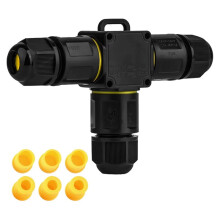 IP68 Screwless Lever Waterproof Outdoor T Shape 3P Junction Box 3Way 4-11mm 450V24A CE Electrical Quick Release Cable