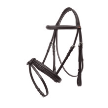 (Cob, Black) Whitaker Eastwood Raised Flash Leather Horse Bridle With Reins