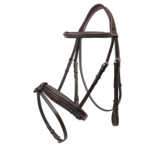 (Full, Light/Havana) Whitaker Eastwood Raised Flash Leather Horse Bridle With Reins