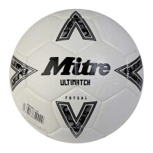 (3, White/Black/Silver) Mitre Ultimatch Logo Football