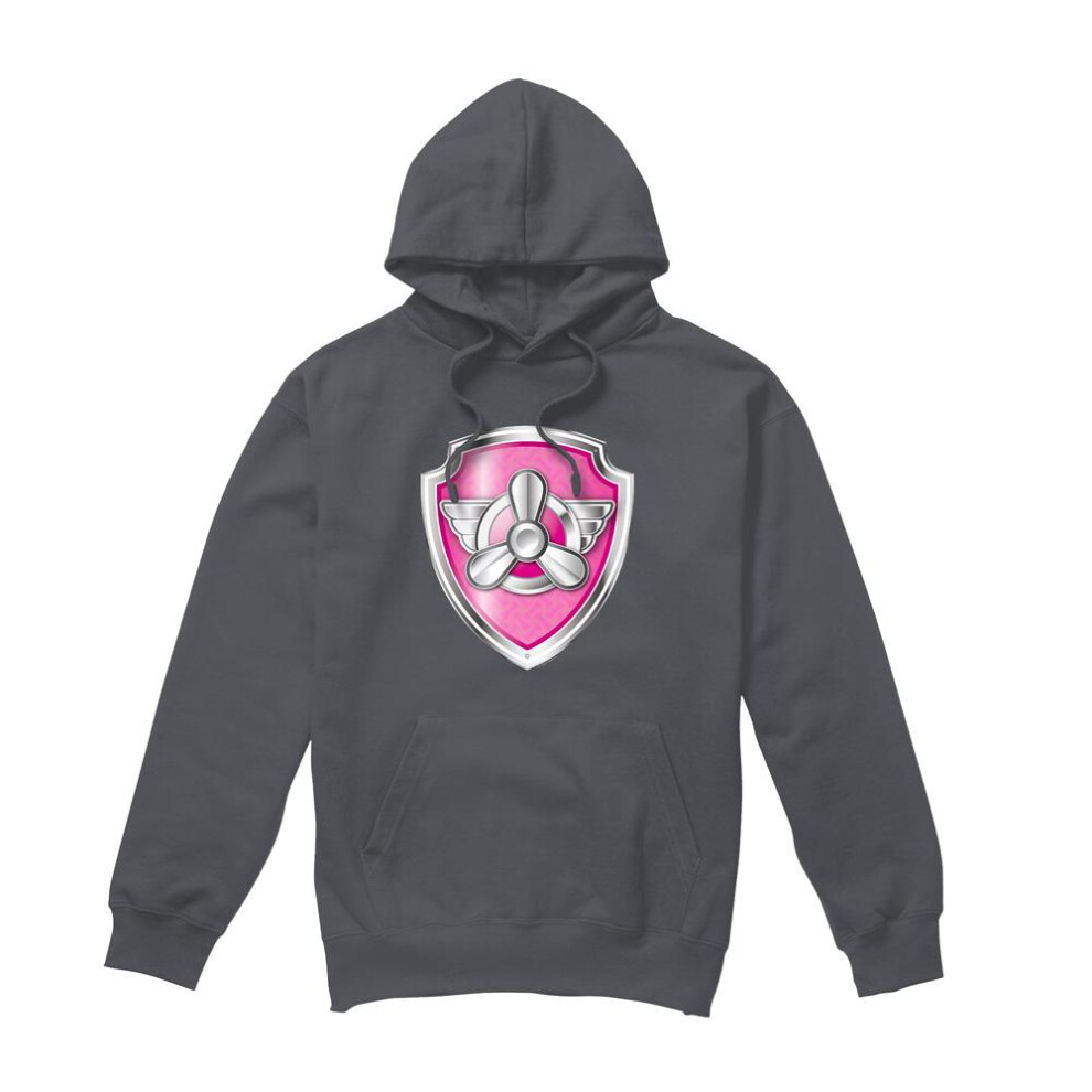 Paw Patrol (L, Charcoal) Mens Skye Badge Hoodie Multicoloured