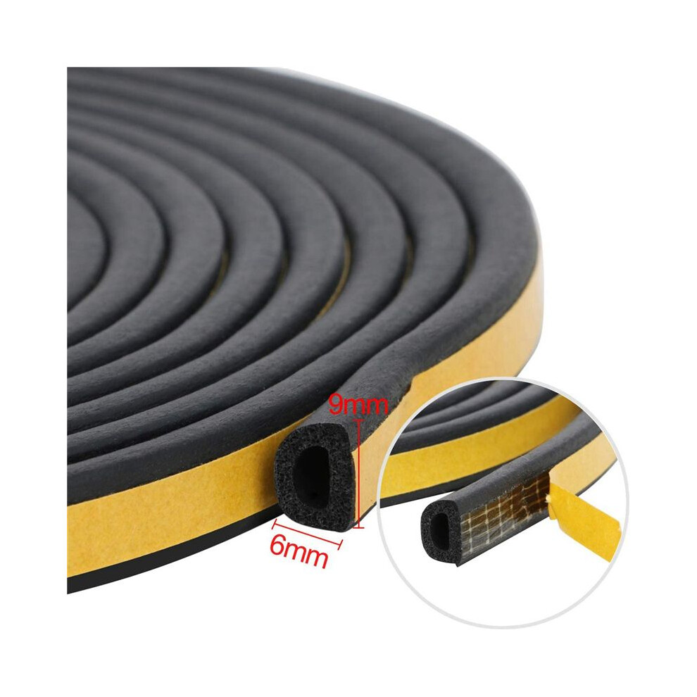 4X Self Adhesive Sealing Strip Door Insulation Strip 5M Black D Shaped Car Door Seal Glue Strip For Door And Window 4711787530616