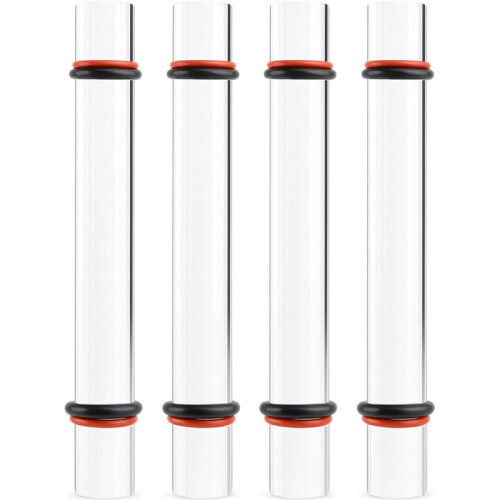 4-Piece Polymer Clay Acrylic Rolling Pin Set - Clear Slab Roller Tools with Thickness Rings for DIY